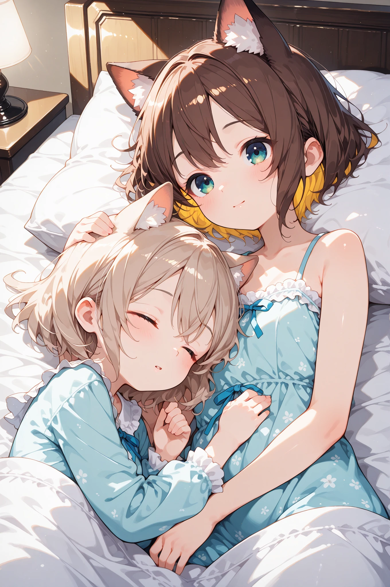 (baby:1.5), (absurdes, 8K, 4K, Tabletop, Extremely detailed:1.2), highest quality, Perfect Anatomy,Perfect Face,Look forward,High humidity,shortness of breath,High humidity,humid,blush, Black Hair, Hair ties, hair band, Outdoor, hair ornaments, Long Hair, Twin tails, (Sweaty:1.2), Embarrassing, (wet:1.2), (rain:1.2), (Oily skin:1.1), Nude, Browsing Caution, In the city, on the road, In the crowd, convenience store, (Very short stature:1.5), (cum body:1.6), (Two little girls are kissing each other:1.5), (Both eyes closed:1.3), A happy smile, (night:1.2), (surrounded by a group of old people:1.8), (orgasm:1.6), (Surrounded by penises:1.6), (Little girls sitting side by side:1.3), (She is masturbating the penis in front of her.:1.5)