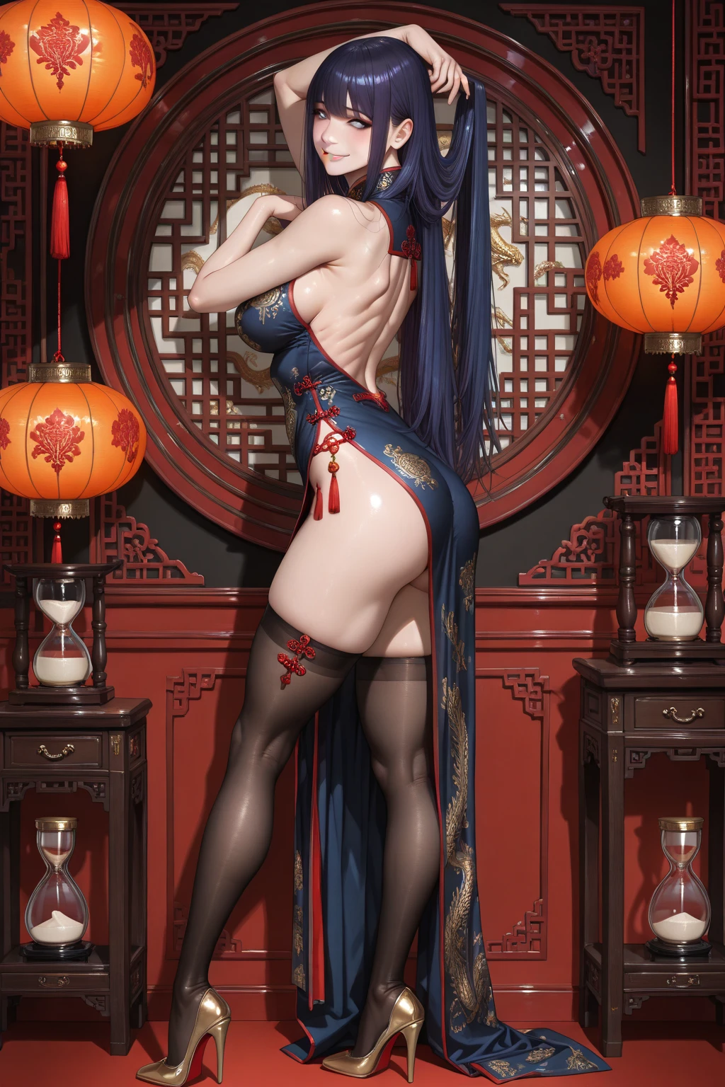 There is a lady posing in a blue dress and hat, Popular on cgstation, 3D Rendering Character Art 8k, Inspired by cold plum, Inspired by trees, Chinese Clothing, Inspired by Lan Ying, Chinese Girl, cgsociety 8k, cgsociety 8 k, cgsociety 8k, cgsociety masterpiece