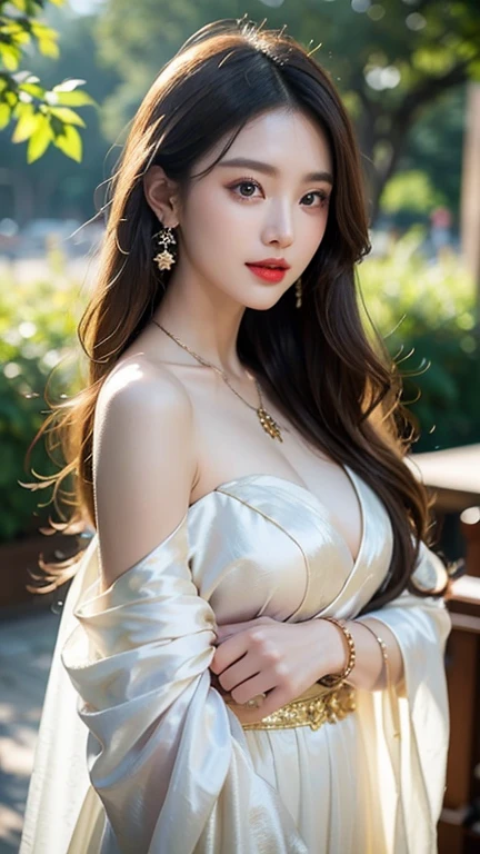 最high quality, masterpiece, High resolution, One girl, transparent silk china dress, Beautiful Face, hair ornaments, View your viewers, smile, Mouth closed,lips, dress,hair ornaments, necklace, jewelry, Long Hair, Earrings, Beautiful Face,On top of that_body, Tyndall effect,Realistic, Dark studio, Rim Light, Two-tone lighting,(Skin with attention to detail:1.2), 8K Ultra HD, Digital SLR, Soft lighting, high quality, Volumetric lighting, Frank, photograph, High resolution, 4K, 8K, Bokeh