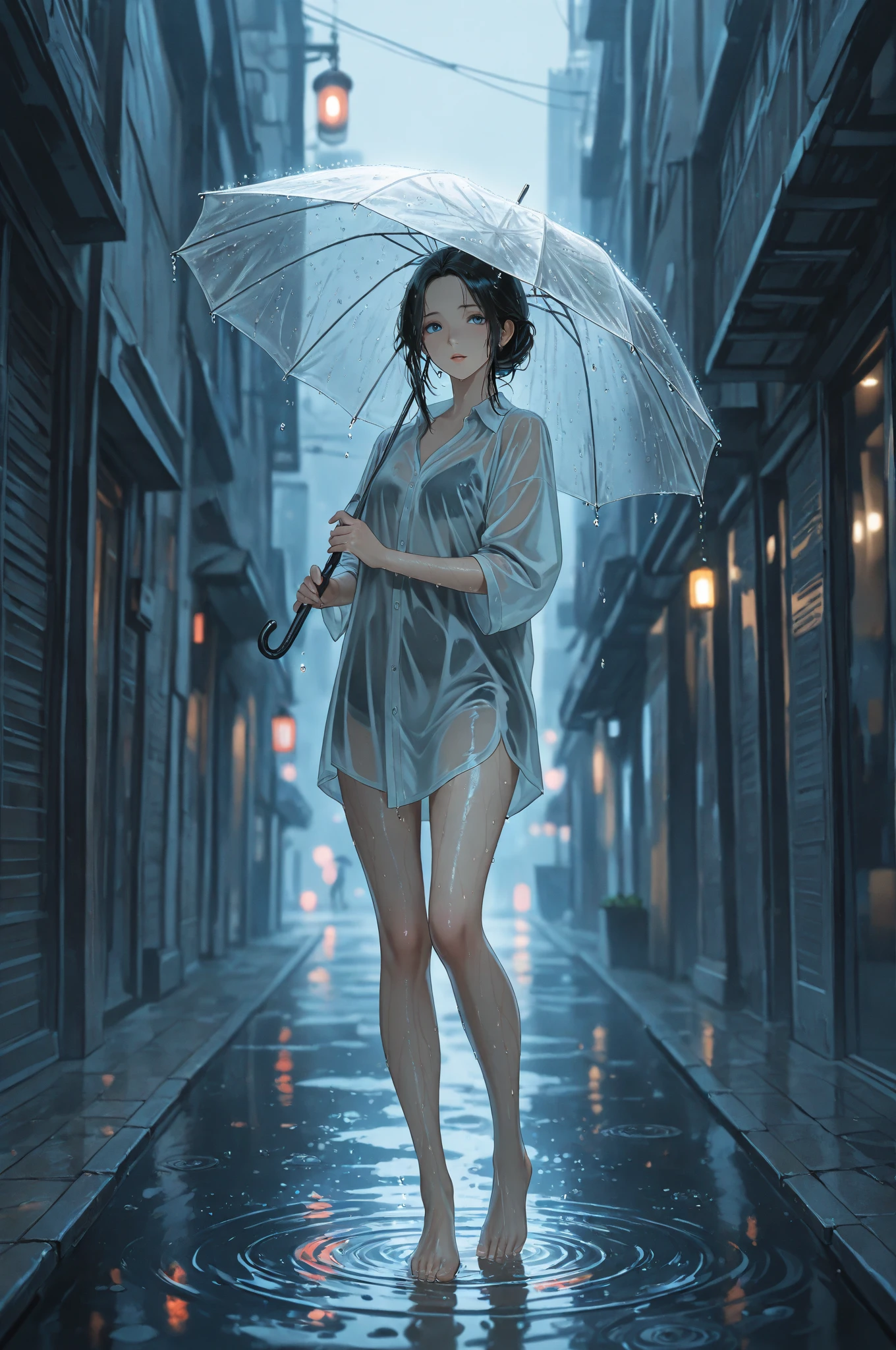The best picture quality, masterpiece, extra high resolution, (accuracy: 1,4), photo, ((1 beautiful girl)), an ideal ???????, finely Detailed and beautiful face, Field of flowers, white shirt, ((dancing in the rain:1.6)), (ripped clothes: 1,5), (wet clothing: 1,4), bare shoulders, real rain, (wet hair:1.2), (joying), happiness, ((laughter)), Cinematic, tear, dreamlike lighting, water cascading, golden ratio, fake detail, trending, acrylic palette knife, style of makoto shinkai studio,greg rutkowski award - winning photograph, masterpiece, oil on canvas, ((oil painting)), ((visible strokes)), ((Impressionist painting)), greg rutkowski