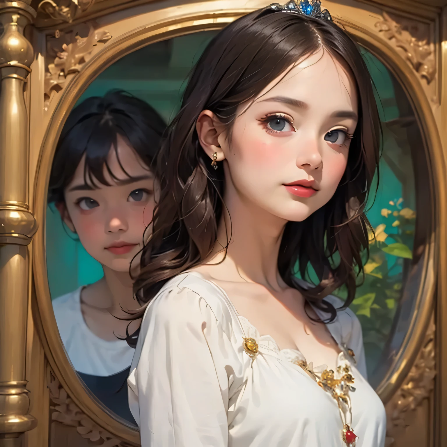 397 ((The Young Princess and the Young Prince)),(short hair),(Neat hair),(Ultra High Definition),(Opulent Palace),(Leonardo da Vinci Style Painting)