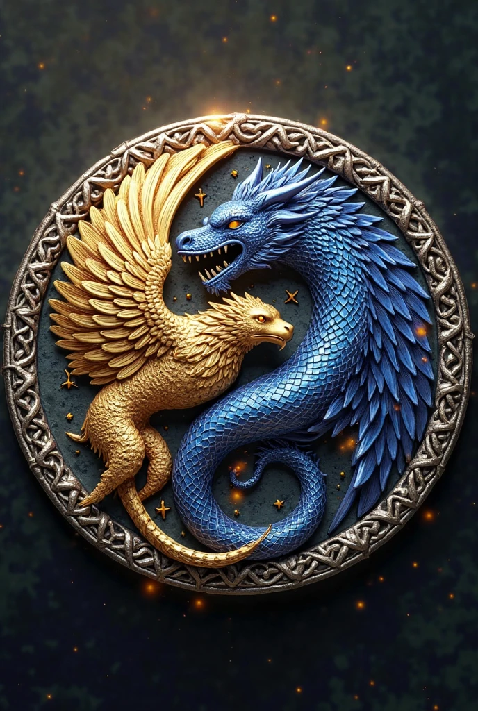Logo for a company from the Middle Ages called Children of the Moon with images of the moon and dragons where ancient times can be seen.
