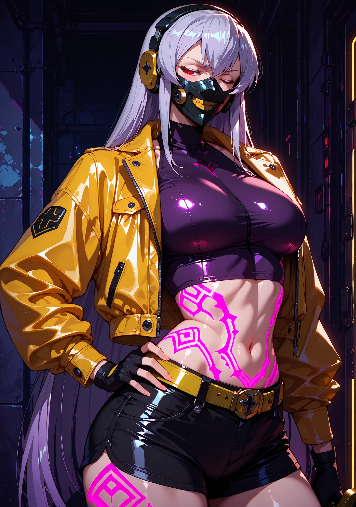 ((Motor irreal 5)), realistic representation, Excelente, (mono completo:1.2), (coraza), (rudder), looking to the camera, 1 chica parada en el estudio, hermoso rostro, (maquillaje kpop), CGImix, (photorealism:1.2), cara uhd ultrarrealista, (ENORMES TETAS FALSAS:1.4), (pechos gigantes:1.1), (abdominales musculares), (gran trasero), (Caderas anchas), (muslos gruesos), cintura delgada, Figura de reloj de arena, medio cuerpo, ((piel brillante)), ((piel brillante)), Cuerpo perfecto realista, ((ella es un cuerpo sexy)), ((piel limpia)), Fotorrealista, bokeh, Desenfoque de movimiento, obra maestra, high resolution, 1080p, Super detail, Piel texturizada.