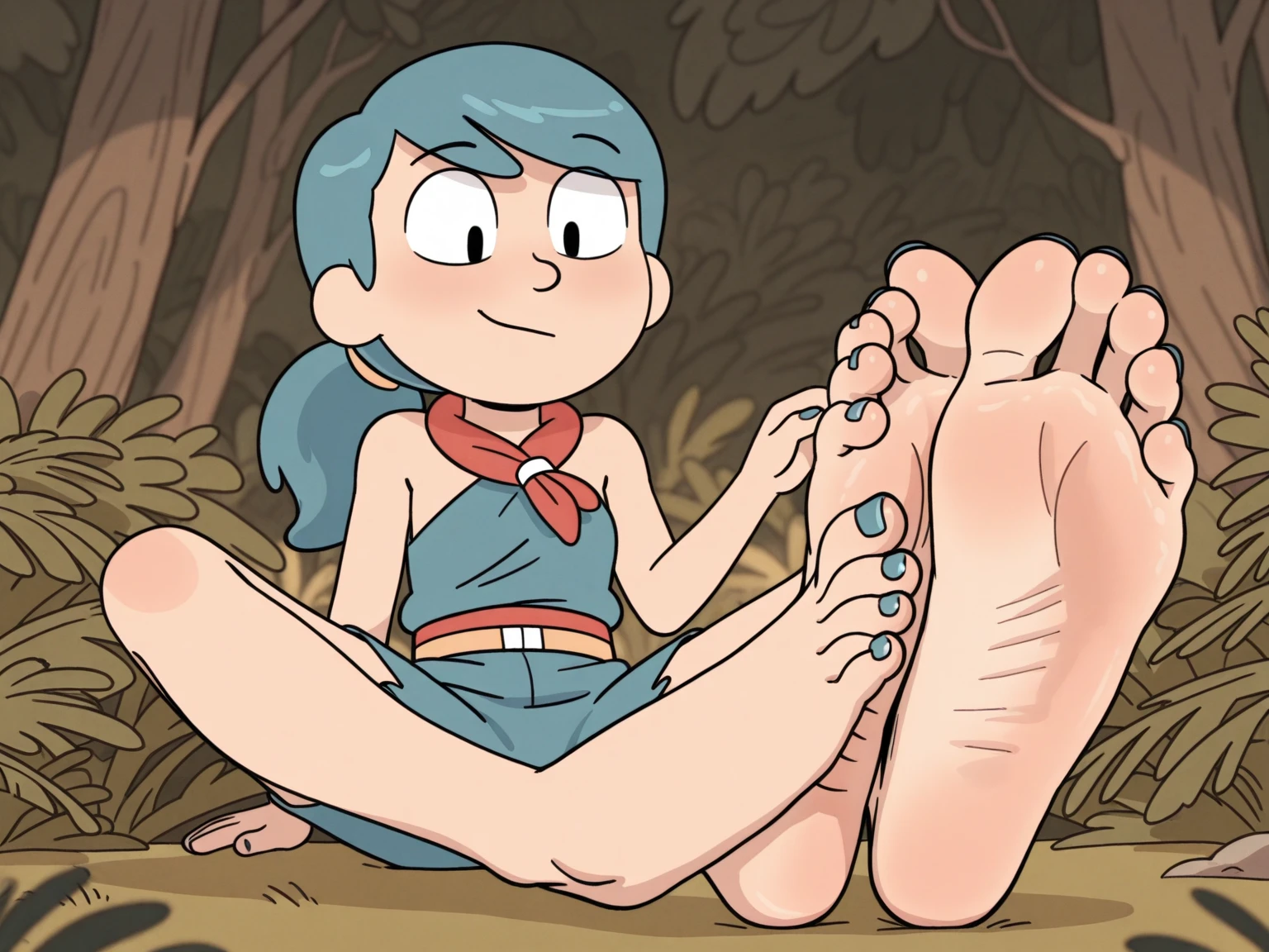 Coco Pommel and Spike, One girl only, one boy only, naked, sucking on female toes only, female foot worship only, Coco Pommel and Spike Equestria Girls, Sitting, at the park, Coco Pommel and Spike, cuerpo completo, high resolusion