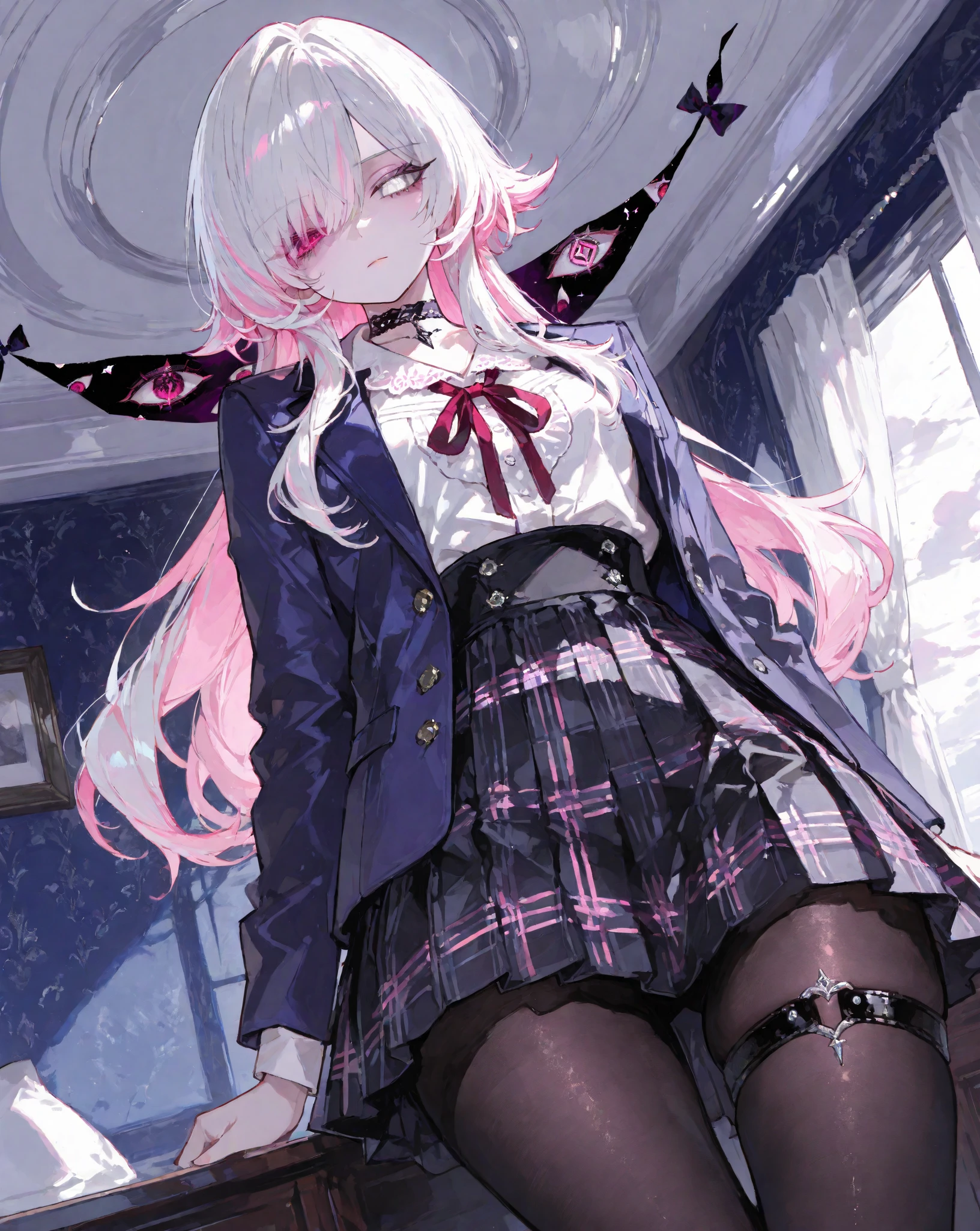 absurdres, absolutely resolution, incredibly absurdres, highres, ultra detailed, official art, unity 8k wallpaper,
BREAK
1 girl, soro, twintails, bow, cardigan vest, short sleeve shirt, plaid skirt, over black legwear, loafers, smile, Sexual girl, Dressy styles that are glamorous and pretty, with an emphasis on cuteness, bright shades and pop designs