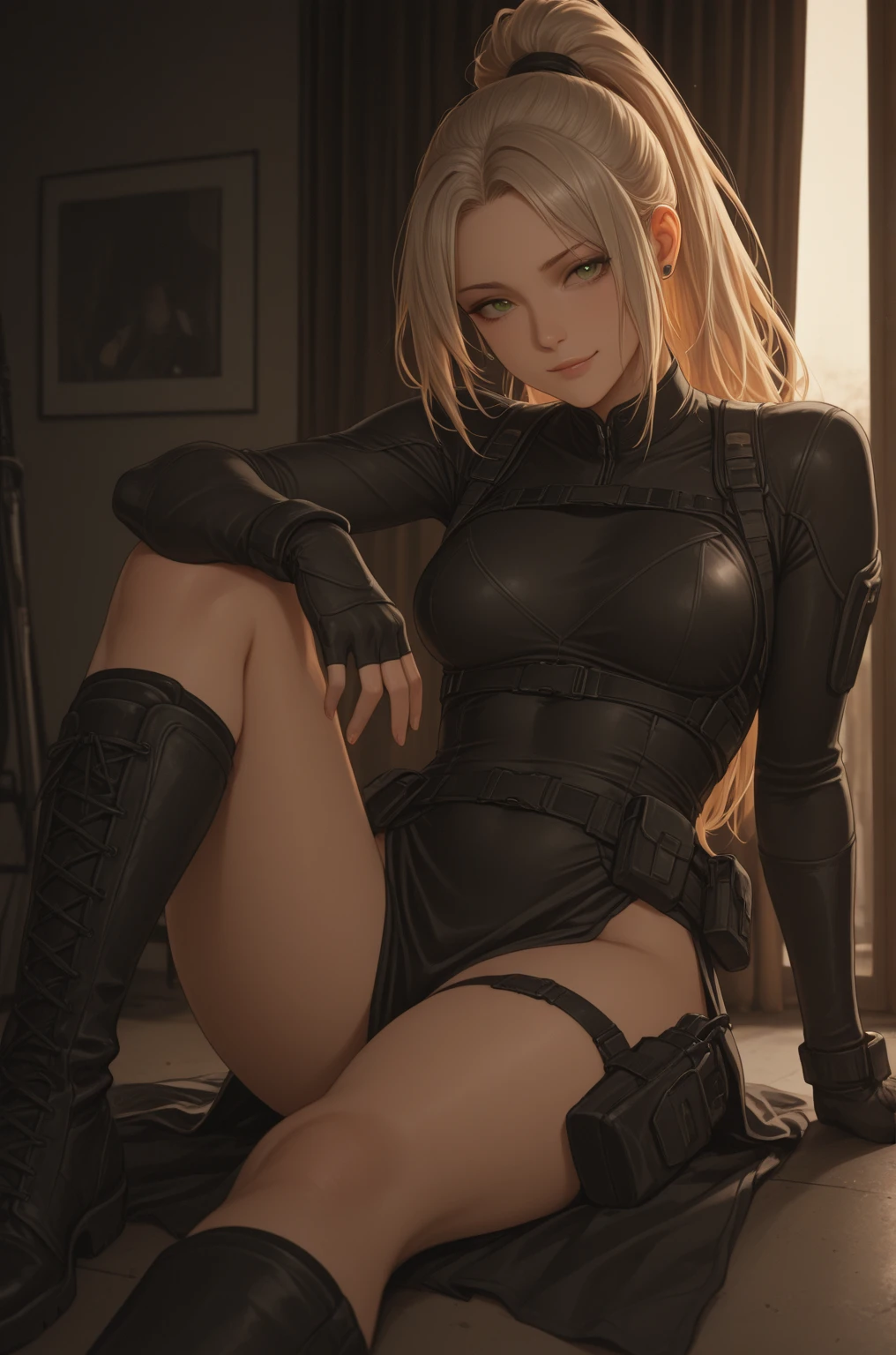 (best quality,4k,8k,highres,masterpiece:1.2),ultra-detailed,(realistic,photorealistic,photo-realistic:1.37),HDR,UHD,studio lighting,ultra-fine painting,sharp focus,physically-based rendering,extreme detail description,professional,vivid colors,bokeh,portraits,gothic style,grayscale color tones,soft lighting, NSFW, topless, bottomless, fully naked,exposed breasts,confident expression,provocative pose,heavy eye makeup,thick eyelashes,perfectly defined eyebrows,seductive lips,pale complexion,curvaceous body,fit and toned physique,blonde long flowing hair,artistic black and white background,dominant and alluring aura,sexy heels,high heels,bold accessories,high contrast visuals,subtle shadows and highlights,subdued colors,sublime atmosphere,mysterious vibes,sensual composition,enhanced cleavage, exquisite ass,emphasis on body curves,exquisite details on clothing and accessories,meticulous attention to skin texture and details,tantalizing gaze,hauntingly beautiful,exuding confidence and power,irresistible magnetism,impeccable composition,visually captivating,unforgettable artwork, holding a whip, thigh high leggings, naked breast exposed, big cameltoe, visible cameltoe,oiled up, NSFW