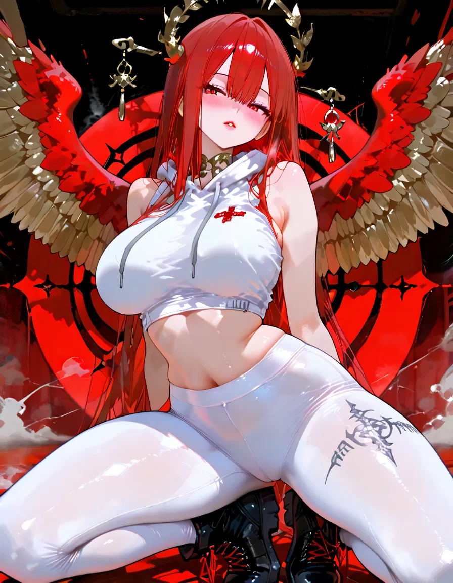 masterpiece, best quality,1 anime girl, pink haur, pink eyes, nurse outfit, nurse cap,angel  wings,voluptuous_female, huge breasts   <lora:Lily_YGO-03:1>