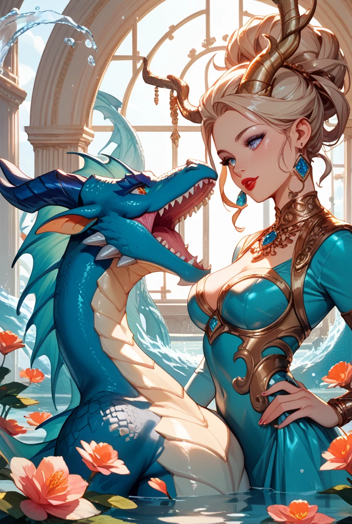 Very beautiful naga siren with big breasts