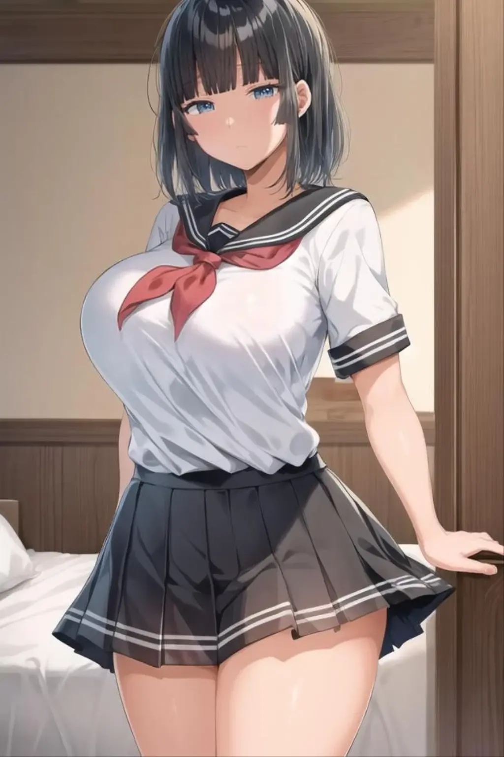 high quality, high resolution,(nsfw),(((night))),(((outdoor))),((High School)),(((one woman))),(((cute face))),(((big eyes))),(((black eyes))),(((blue hair))),(((hair between eyes))),(((handsome short hair))),(((tiny breasts:1.5))),(small areola),((sweaty skin)),  
BREAK,(((show off nipple))),(((school uniform))), 
BREAK,(ahegao),((excitement)),((embarrassed)),(red cheeks), 
BREAK,(((model posing))), 
BREAK,(((Angle from below))),(looking at viewer),(((focus on pussy))),(cowboy shot)