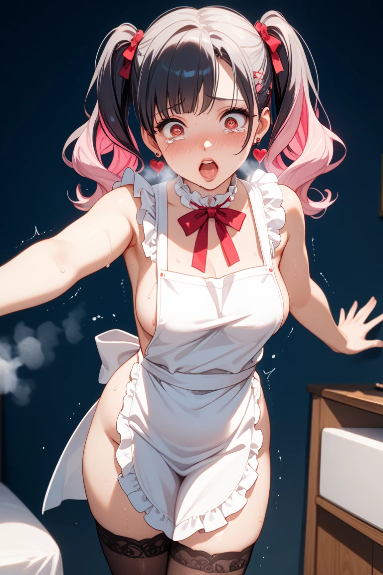 Erotic Anime Illustration、highest quality、Sex Appeal、Tokyo's Main Street、Standing doggy style、Clear face、A wall covered in graffiti paint、Splatoon、A plump gal sitting against a wall、Perfect proportions、Very large breasts、Fatty legs、Big Ass、Beautiful, shining eyes、Sweaty、Cowboy Shot、Mio Akiyama
