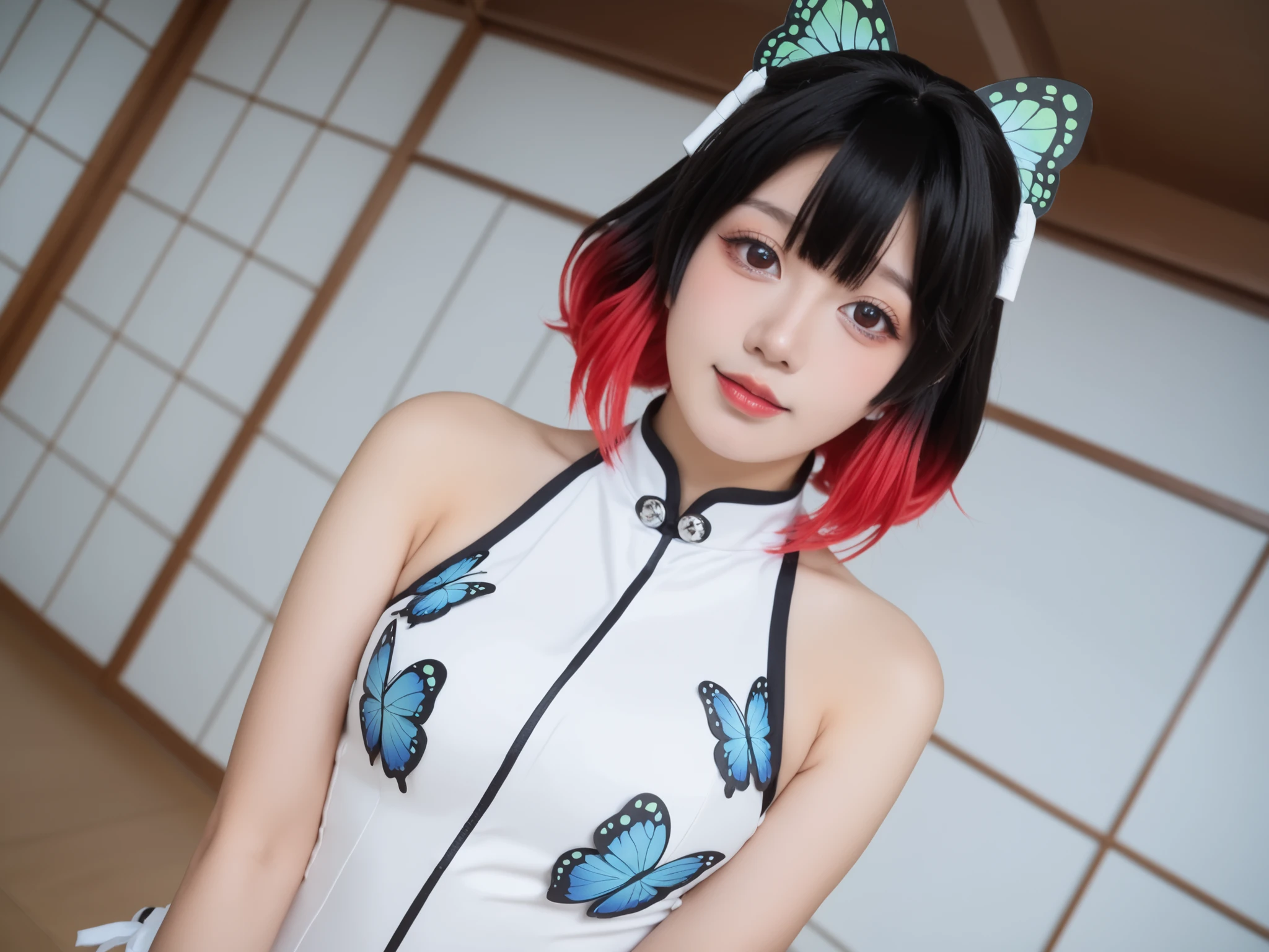 Realistic,masterpiece, highest quality, (Realistic,photo-Realistic:1.4), (Raw photo:1.2),Highly Detailed CG Unity 8K Wallpaper, 超mini skirt、Delicate and beautiful,（mini skirt:1.5）、A woman posing naked in a skirt, Japanese Goddess, Perfect body, Russian and Japanese mix, Whole subject shot, Highly polished, brown hair and a Perfect body, Amazing beauty, have large breasts, Many smooth curves, Beautiful upper body, Attractive pose, Soft curved shape, thick, Great body, Oily