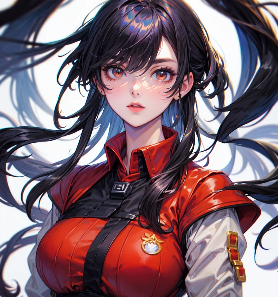 A Japanese girl with a Shocked face, Lost Money, bad trader, Girl trading and losing money. Shocked face, Hopeless, Red color theme, bitcoin evil, 3 d epic illustrations, hyper realistic fantasy bad trader, background artwork of staock exchange, 3 d game art, 3d game art, digital arts, Red theme as facing loss, Girl character design, illustration daily deviation, game art, losing control, greedy