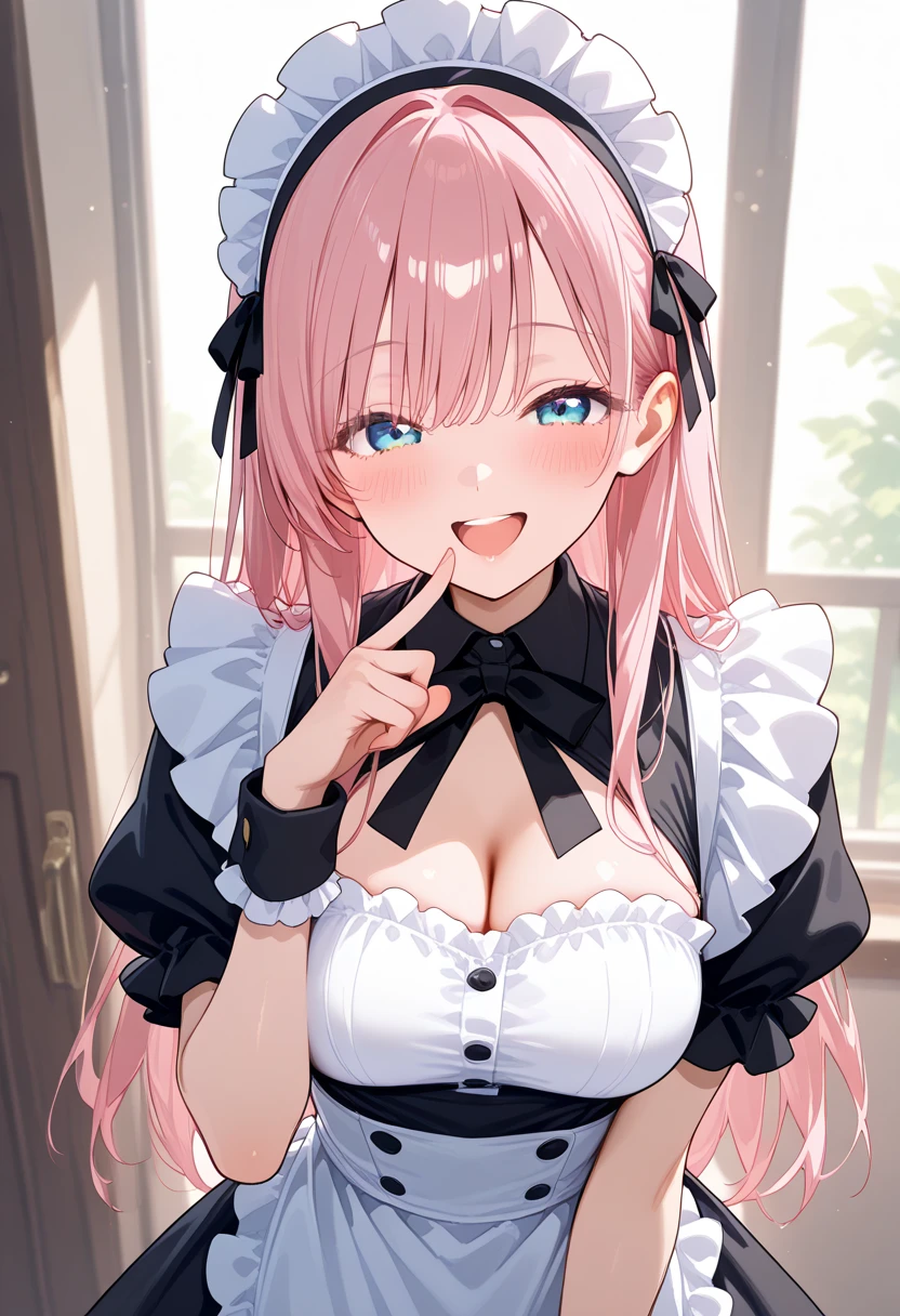 Ahegao、I&#39;m not wearing anything、I can see her bare crotch、The chest area appears to be torn.