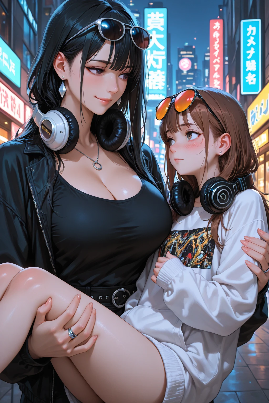 Teen Girls(​masterpiece:1.4)、(in 8K、realisitic、Raw photo、top-quality:1.4)、(Real Face:1.4)、(real looking skin:1.3)、超A high resolution、A hyper-realistic、Eyes in Beautiful Details、Black shorthair、off shoulders、no-bra、high detailing、(huge-breasted:1.5)、cleavage of the breast、Blushing、a smile、gargantilha、movie theatre、Watching a movie next to you