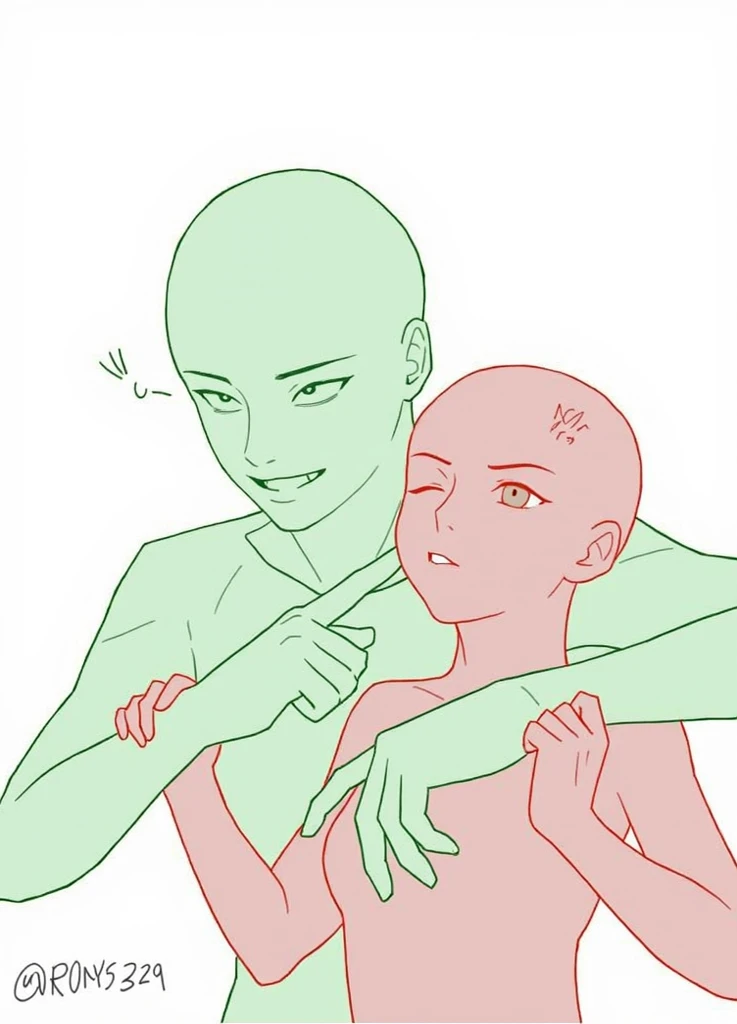 Cartoon of men and women making hearts with hands, various poses, couple poses, index finger, neutral pose, tumblr, photo, masterpiece, default pose neutral expression