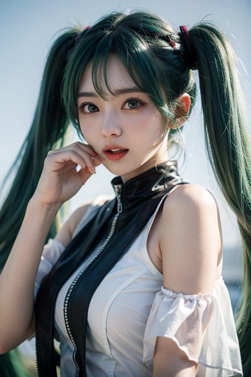 masterpiece, 8k, arafed image of a woman in a gray suit with green hair, (pale greenhair:1.4), lace embellished blouse, RAW photo, (pony tail:1.2), (super long hair:1.2), smile, photo quality, extremely detailed artgerm, beautiful alluring woman, style artgerm, artgerm on artstation pixiv, artgerm lau, like artgerm, range murata and artgerm, artgerm style, girl cosplay