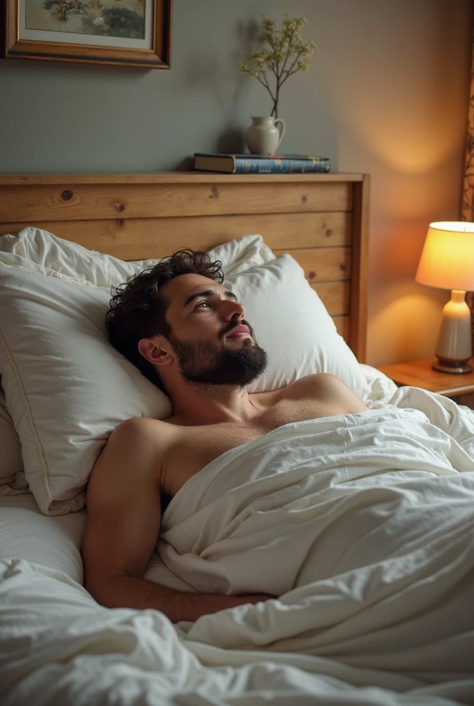 A naked man masturbating 