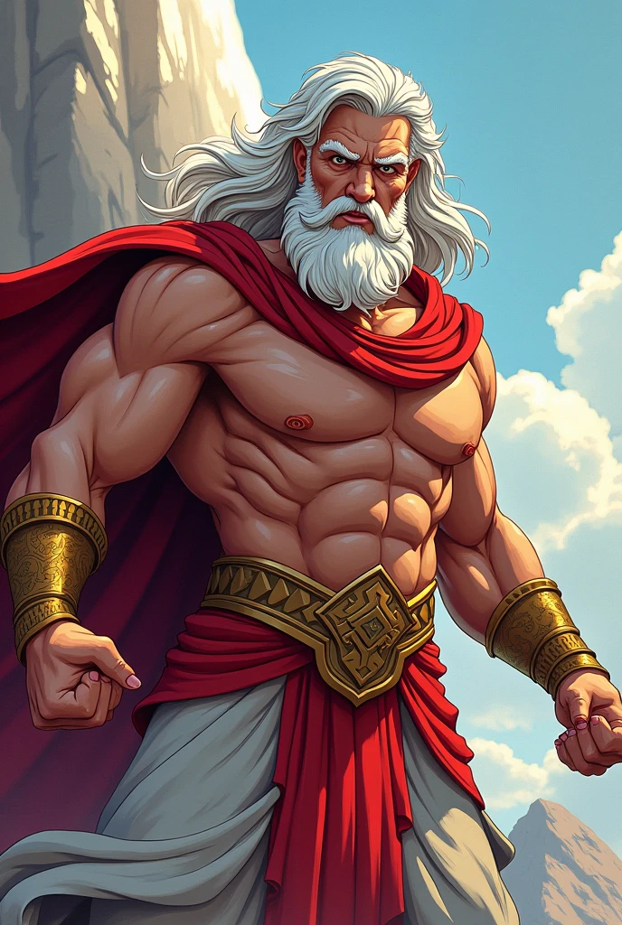 draw zeus from myths and legends cartoon style