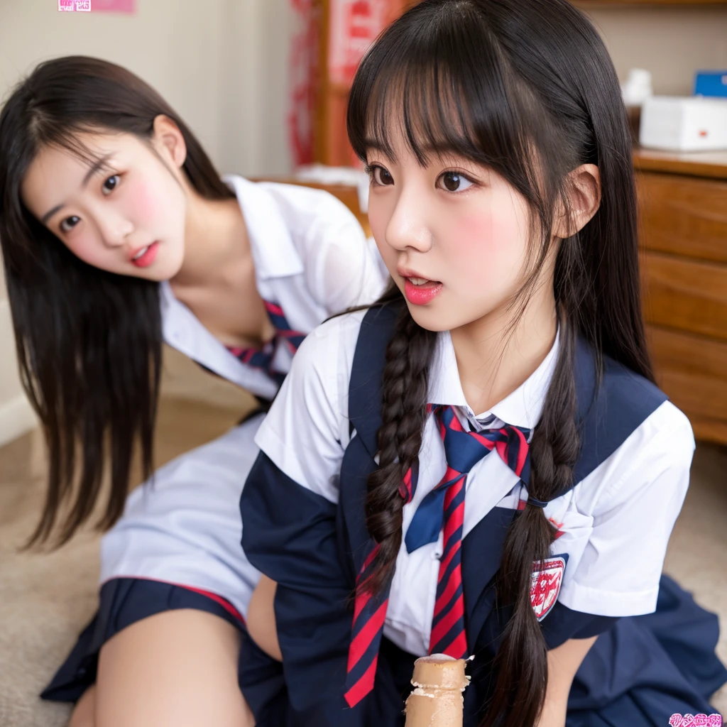 8k, RAW portrait (japanese woman),masterpiece、Photoreal:1.2、realistic, ultra high resolution, highest quality, real life photos ,( in the evening :1.1),
((((2 girls:1.5)))), (((Two girls showing off their panties in the room)))、((Please sleep on your back:1.5))、(beautiful face:1.1)、日本の2 girls,((Two Japan high school girls))、((2 real high school girls))、((Japanese high school uniform:1.6))、In the classroom、 ((dark brown eyes:1.2))、(realistic skin texture:1.3)、(An immersive atmosphere:0.8、chiaroscuro:1.2) 、(look viewer:1.3)、((embarrassed look))、((blush:1.3))、((from belowの天井:1.2))、(smile:1.2)、((((wearing very small silk panties))))、((panty shot))、((woman rolling up her skirt))、((from below:1.15))、((panties close up:1.49))、((spread your legs to the side:1.4))