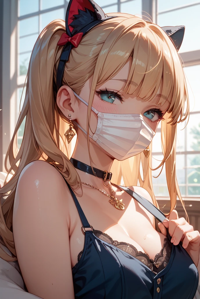 lovelive!,anime nose,wear mask, smalll breast,perfect anatomy,michishio,angry, medical room,hospital,topless,skirt, naked breast,sit on chair, hands behind body, from front,(((masterpiece))), (((Portraiture))), Kujou Sara, Diffuse Light, Dynamic Shadows, Sharp focus, Genuineistic, detailed, High resolution, Absurd, White Background, very good, photoGenuineistic, Genuine, mascara, blush, Sleeveless, like々New Look, vein,naked breast,{{{small breast}}},{{{small nipples}}}
