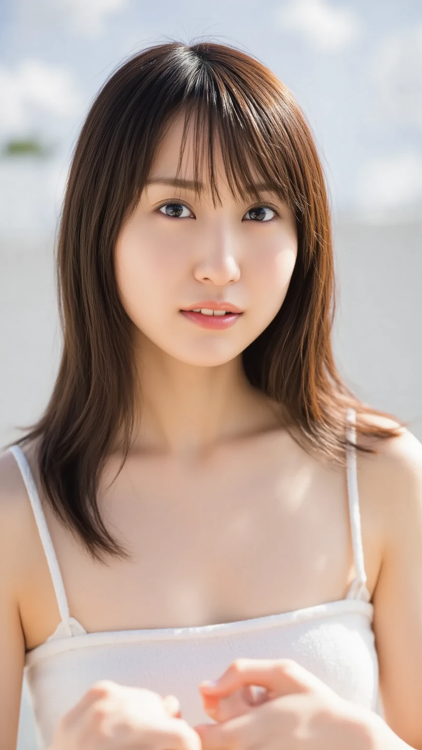 ((from below:1.5)), ((whole body:1.5)), (ultra detailed), (masterpiece), (best quality), Highest quality, Realistic, Surreal, Highest quality, Extremely detailed CG, Very delicate, 16K wallpaper, High resolution, 1 Girl, 43歳の日本people女性, (small eyes:1.5), ((Thin lips)), ((Two very small moles on my right cheek:1.5)), (Skin dents), Medium Chest, BREAK (Beach at night:1.5), people々, (beautiful long straight hair:1.5), (bangs:1.5), (Floral Bikini:1.5), (I wore it:0.8), Nice, bloom, Floating Hair, (Dynamic pose:0.6), BREAK ((in the night:1.5)), Beautiful night sky, (Shy Smile:1.2), Thin lips, slim, (Highly detailed face), (Highly detailed facial expressions), (Face the front completely:1.5), ((Looking into the camera:1.5)), Slender body, Large file size,