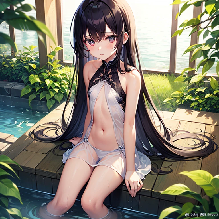 Buddhist paradise、Brown Hair、Green Eyes、Sharp large eyes、Two Side Up、Create bangs between the eyebrows、Ruri、agate、Light background、Many Kannon Bodhisattvas、god々Appearance、A dazzlingly bright world、Daytime World、Flowers blooming everywhere、Official artwork、masterpiece、highest quality、High resolution、(tall、Slender Body、Small breasts)、、Cross halter bikini top、String Panties、