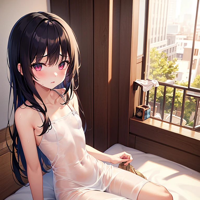 (NSFW1.5)、(I'm afraid of masturbating in the bathroom 1.4)、High School Girl), ((see-through langerie:1.4))、((barechested:1.4))、look at viewr, Master masterpiece、top-quality、The ultra -The high-definition、Top resolution、ighly detailed、Professional Lighting、CG Illustration、Thin、Very cute、small tits 、 droolng、(cleavage of the breast:1.2), Dark hair、Semi-long hair、blushed、Open legs、Raise your legs、From below、a sailor suit、(((nipple1.3)))、  The nipple is visible、Pubic hair is visible