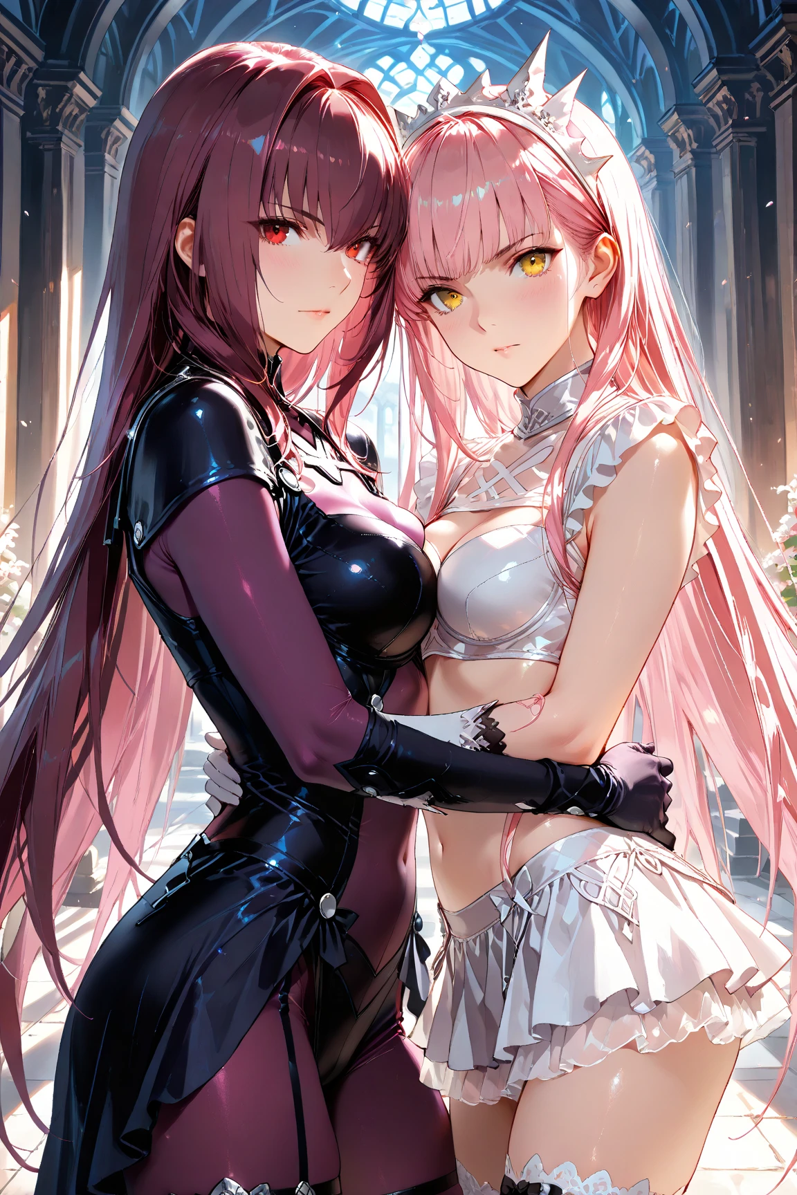 girl with、huge tit、Pink hair、full bodyesbian