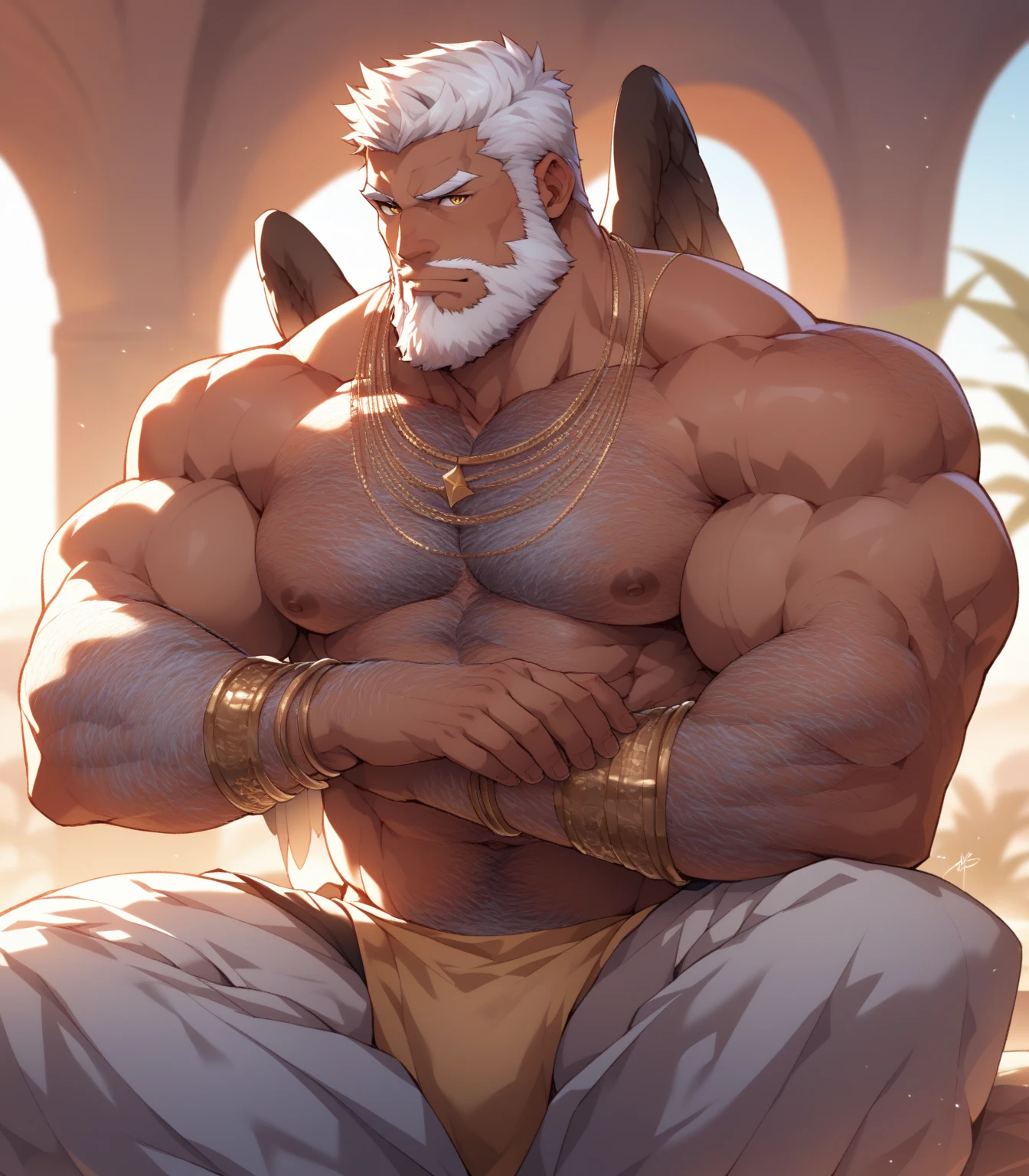 (best quality,highres,ultra-detailed,realistic:1.37),bronze statue,immense muscular old man,weathered face,wrinkled skin,strong build,expressive eyes,powerful physique,beard and mustache,life-sized,legendary figure,impressive presence,breathtaking details,monumental sculpture,ancient artifact,vibrant patina,glistening texture,dynamic pose,towering height,great strength,divine like,awe-inspiring,classic masterpiece,perfectly chiseled muscles,rugged features,timeless art,history personified,dignified and majestic,artistically crafted,sculpted beauty,commanding aura,stunning craftsmanship,expertly aged,grandiose pose,heavy solemnity,majestic storytelling,unforgettable monument,marvelous craftsmanship,imposing stature,ageless magnificence,godlike figure,eternal treasure、とても大きなペニス