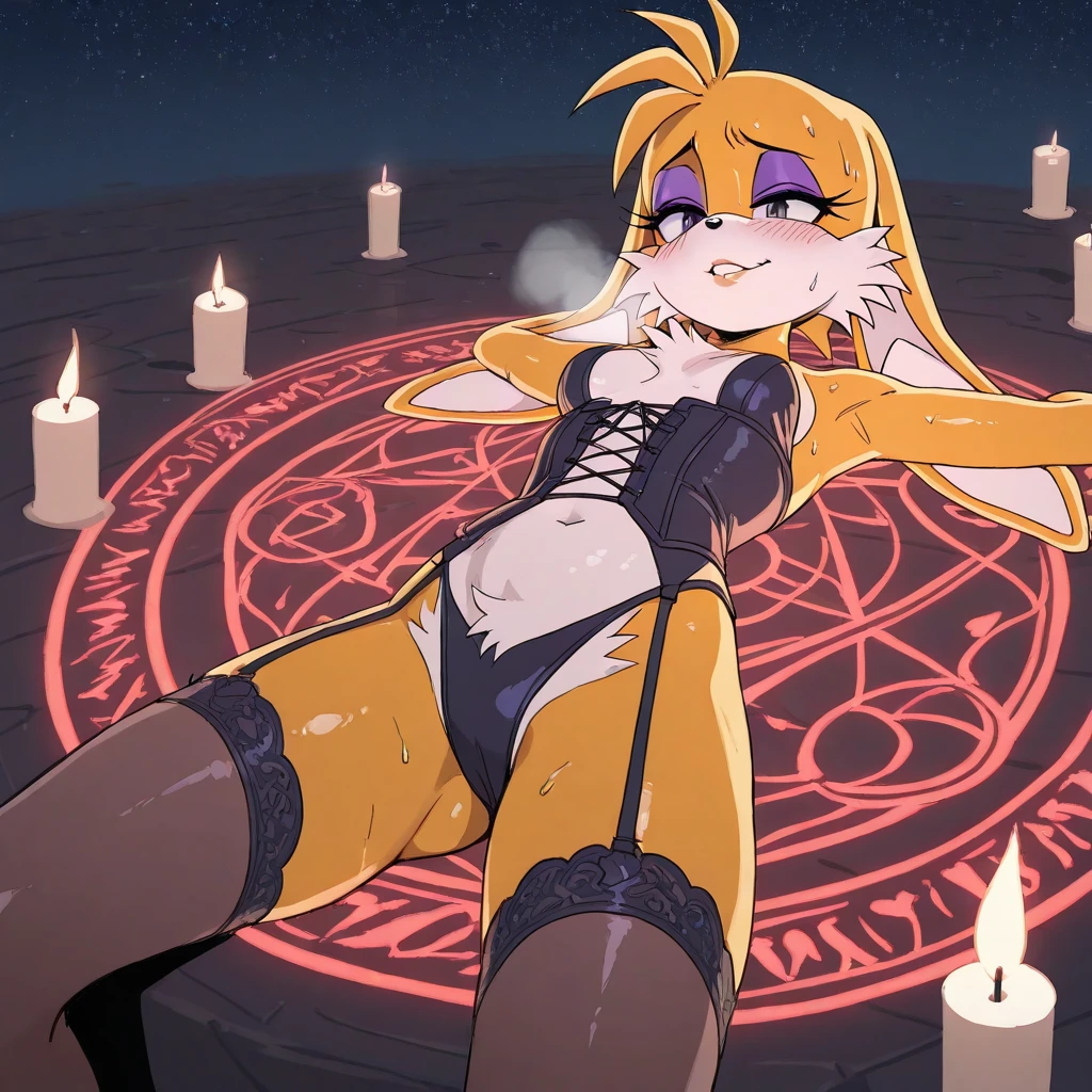 Highest quality I have long hair Flandre Scarlet Red eyes Odd Eye kind Cat ear naked Masturbation ejaculation one person