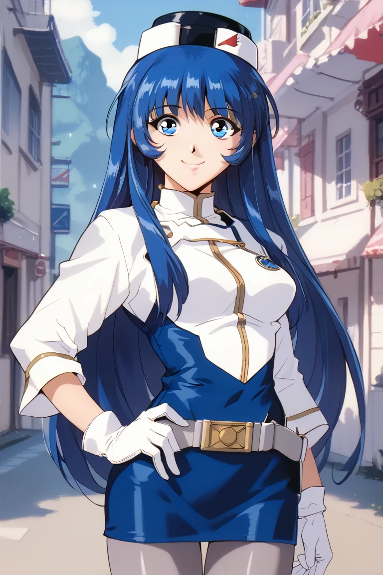 (masterpiece, best quality, high resolution, 8k:1.2),(anime), Roxy_Migurdia(mushoku tensei), 1girl, Blue eyes, Crimson blue hair, twin braids, long hair, small , solo, (Nurse uniform, nurse hat, sleeveless, short skirt, indoors:1.2), (watching at viewers:1.2), dynamic angles,