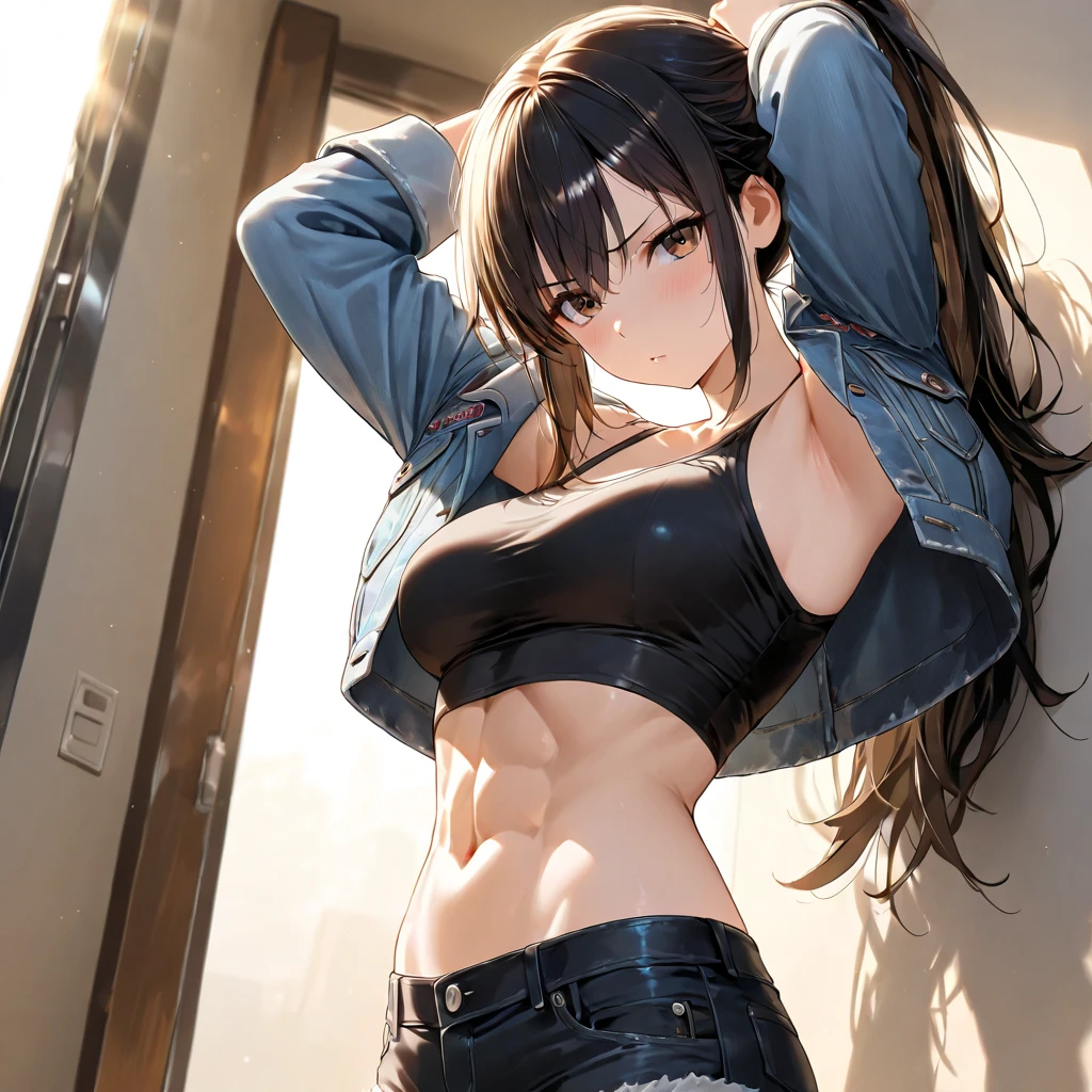 The girl and she wearing top and here penis so big