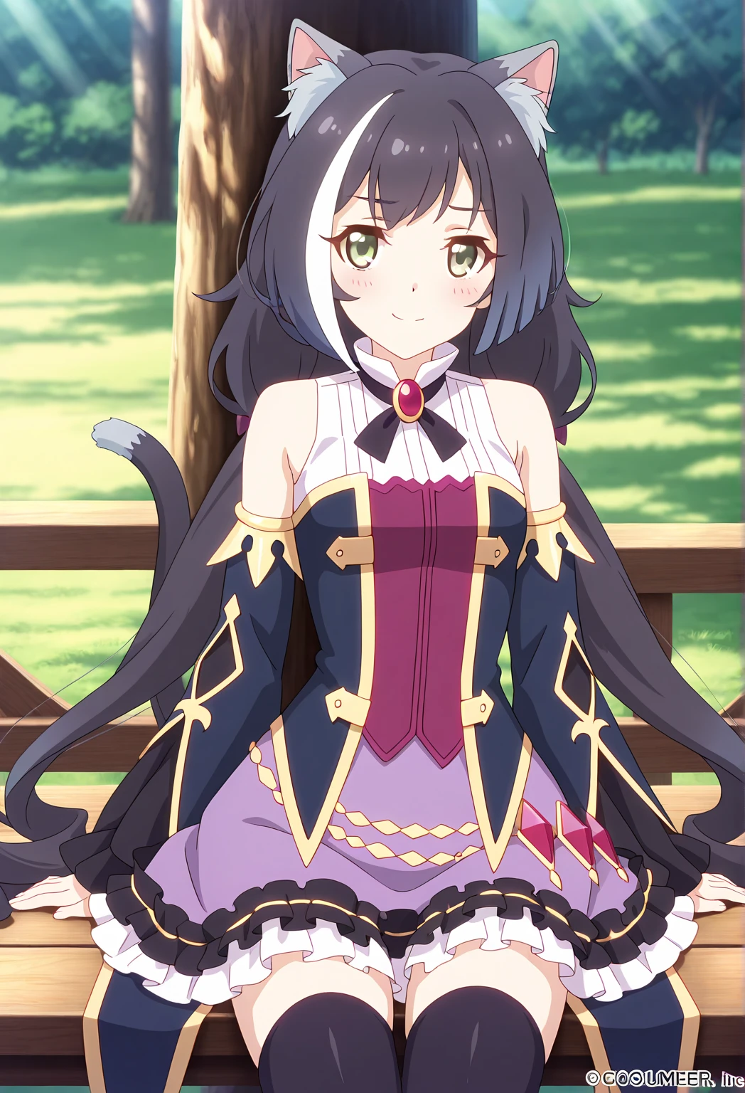 Utena Hiiragi, 1girl, solo, horns, purple hair, blush, short hair, looking at viewer, smile, star (symbol), yellow eyes, ahoge, hair between eyes, antenna hair, bangs, symbol-shaped pupils, star-shaped pupils, solo, lying, , closed mouth, solo, spread arms, arms up, smile, lying, on back, on grass, looking at viewer, solo, in the center, (cowboy shot: 1.3), high quality,
