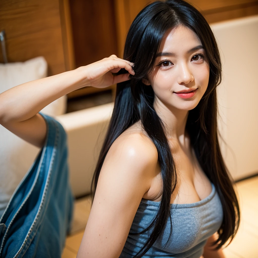 (((True Beauty))),  stand、stand、Black Hair、folder、Round eyes、False eyelashes、Straight hair, Wavy Hair、correct、Deep Red Lipstick、Striped Hair、Brown Hair、Blue Hair、(Gradient Hair)、Asymmetrical Hair、Hair behind the ear、Crossed bangs、Long Hair、((お尻までLong Hair))、Long Hair、Smooth, Silky Hair、Hair up on one side、とんでもなくLong Hair、Light brown eyes、Ring Eye、Round eyes、Wicked Smile、A light smile、Cast a Shadow、(Extraordinary presence)、Atmospheric perspective、Backlight、Exposure、Lens flare、、最high quality、超High resolution、超High resolution、Very realistic, masterpiece、correct、Textured skin、high quality、最high quality、Awards、32k, 髪のfolder、Crafty、（B Cup） 、bold、（A light smile）、Embarrassed laugh、Redness in the ears、correct、Shine、360° View、Very detailed、超High resolution、解剖学的にcorrect、masterpiece、Accentuate your breasts、High resolution、High detail、Long eyelashes、A slight blush、Compensate,I&#39;I don't want to wear clothes、 (((Full Body Shot)))、（((Roll up your hair))）、Seductive pose、Shooting from a distance、Different angles of view、Waist height 、Hair blowing in the wind、（Navel exposed 1.3），Skin-colored transparent forceps，（(Black transparent pantyhose 1.5)），(Straighten your legs)， jewelry, Night view, stand up straight, Big earrings，Soft Light，Top Glitter、(((Appeal to the valley)))
