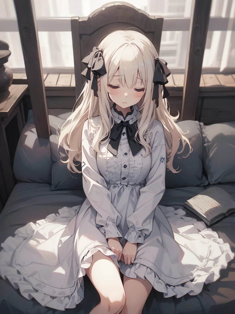((4K,masterpiece,Highest quality)),, A girl dressed modestly, alone, Weeping face,barefoot,Twin tails,kids,Sole