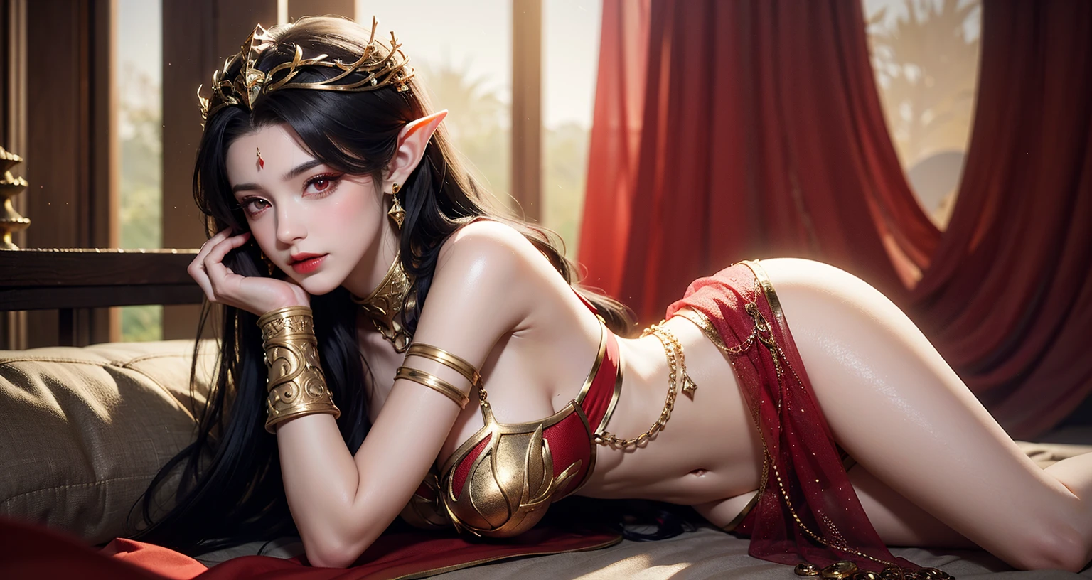(masterpiece, best quality), (Sexy female elf warrior is bound as a sex slave:1.5),Set in a medieval fantasy world:1.0、(Tall and slender:0.8) ( in jail:0.5), night, Detailed aspects, very attractive:1.0,
(The clothes were torn into two pieces,The clothes are sexy:1.6)
((Sleeping with mouth open:1.6))
Big breast:1.4
(Closing her eyes, she wants to sleep:1.6)
(necklace:1.0)
,(open mouth with pain:1.5),
Exposed armpits:1.0 (Large Breasts:1.0)、. full-body shot:1.3
(middle of breast exposed:1.3)(slut pose:1.5)