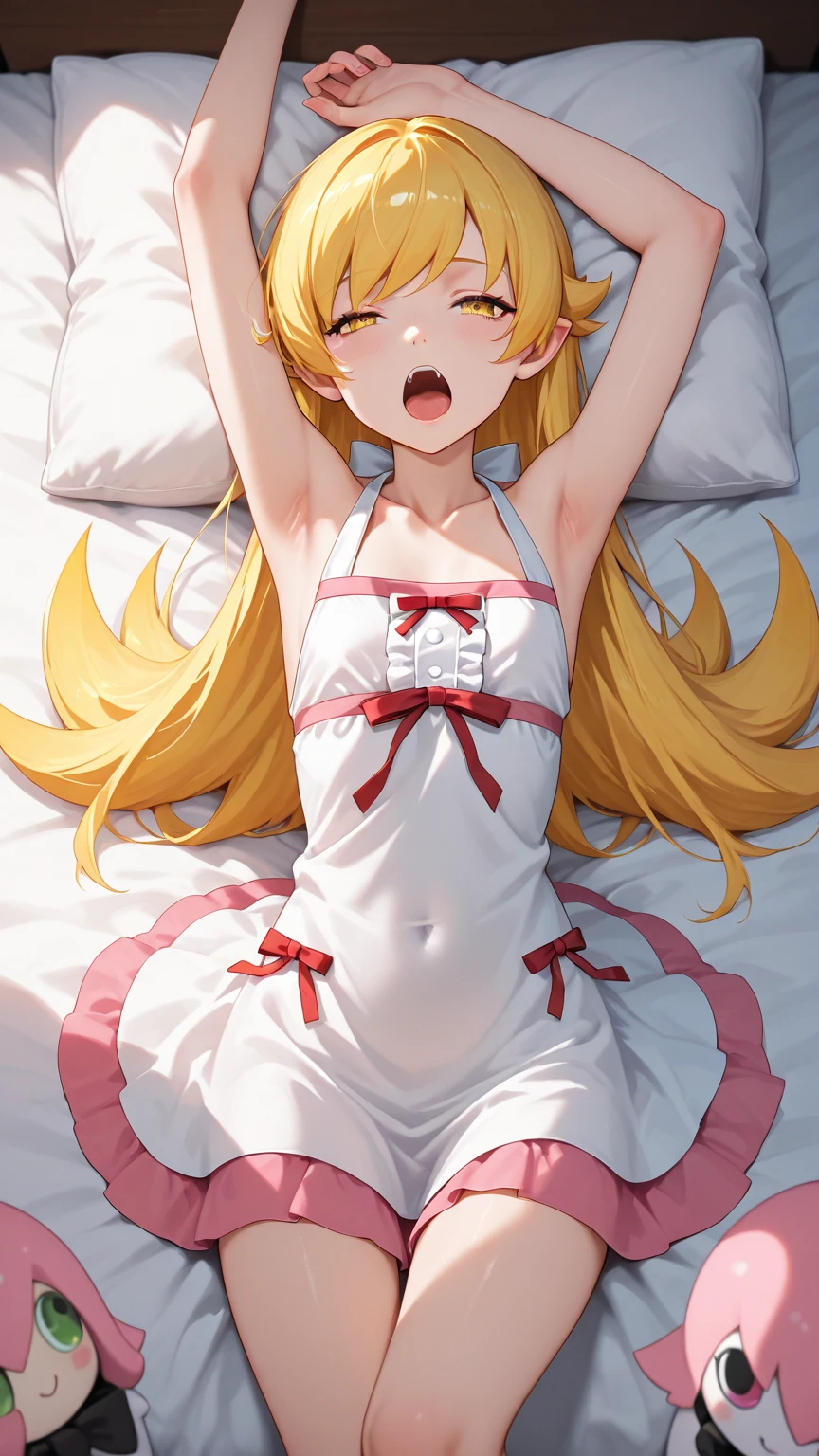 1girl, pecorine \(summer\) \(princess connect!\), princess connect!,bedroom,lying on a bed, bondage,gaged,ballgag,rope,hand behind back,masterpiece,very aesthetic,newest,sensitive