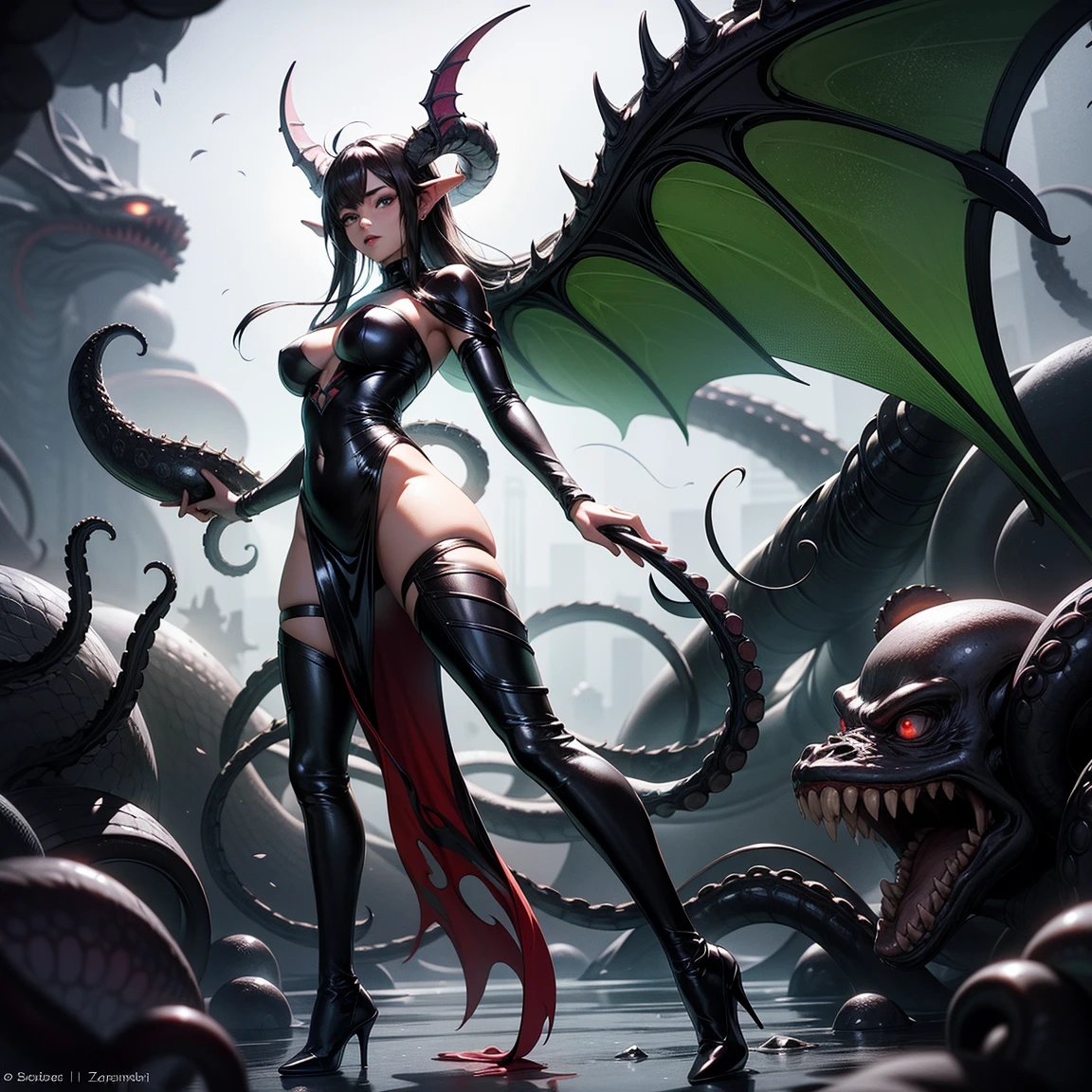 ahegao, ahegao face, tensei shitara slime datta ken, dropping saliva, Biomechanical OPPAI, Full body like,with fair skin,sexyposture,MuCoi,Get wet all over your body,devil horns,The tentacles are on the forehead,There is mucus on the tentacles,Realistic picture,hyper realisitc,Time tracking,semi-bare,Delicate face,Feminine eyes,Fine eyes,Octopus tentacles are entangled,Octopus tentacles surround,Mouth open,There are tentacles on clothes,Get wet all over your body,Devil Wings,Bat wings,Broken wings,Fair skin,European people