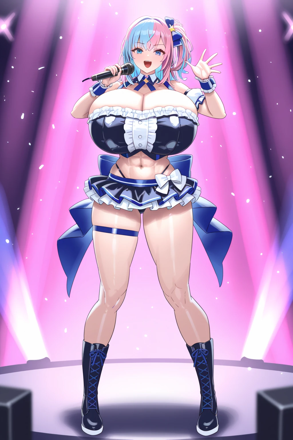 Sailor Mercury、Concert Stage、Large Breasts、Sexy gestures、A sweet smile