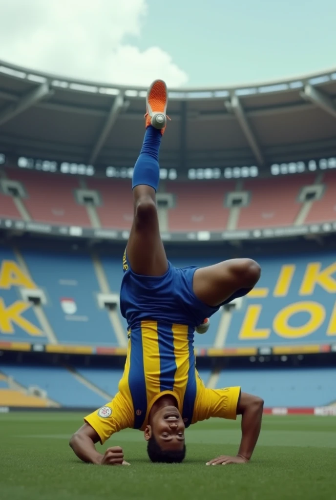 several people are playing soccer on a field with a man laying on the ground, injured, body swelling about to explode, ouch, air is being pushed around him, moonlight showing injuries, ots shot, gif, flying shot, tight shot, very sad, head is up, video, spikes on the body, trailer, bony, extended clip, his back is turned