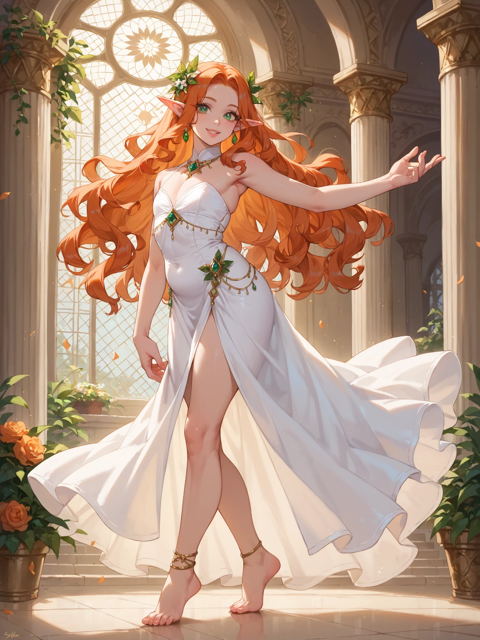 Beautiful woman, artsy style, full length,