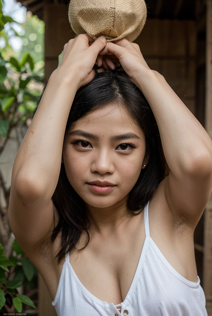((The blackest black skin、Armpit、shiny blackest skin!、 Black armpits、Pitch black skin like a black man！、The sun hits her、Pitch black armpit skin!、Model at 15 years old、Realistic armpit wrinkles、Glossy armpits、improve the appearance of armpits、Armpit、Take a pose with armpits visible、Full body close-up、Detailed black shiny armpits、Realistic black shiny armpits、Sweaty and glowing body、Detailed armpit wrinkles、full of sweat、Black detailed black armpits、Very black skin color、Caucasian and half-very dark-skinned woman、Black skin beauty、Black skin、Glossy armpits、Stand in the woods and show your armpits、Dark-skinned woman in black strapless bra, Smiling))、(Short hairstyle、Caucasian and very black dark-skinned woman、8K、Caucasians with very dark skin）、Underwear models,Strapless bra、Black panties、, 15yo student、Women with the darkest skin))、Photorealistic perfect body、Armpit pose is standing normally、closeup picture, Best Quality, Armpits, Arms up, Strapless Bras、 at a forest、short-haired、Realistic, 8K、Glossy armpits、glowy skin((Black skin、Black skin、detailed armpit、Glossy armpits)) 1 girl in