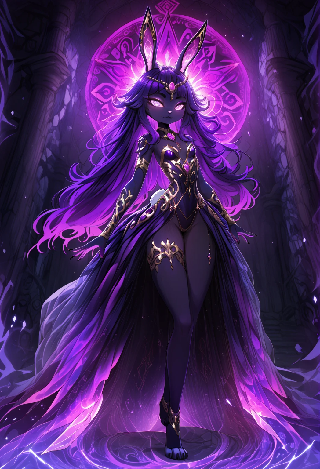 "Create hyper-detailed, best quality, High resolution masterpiece，Depicting a shadow elemental and a magical girl oozing with purple energy" perfect shade, High quality shadows, lifelike,