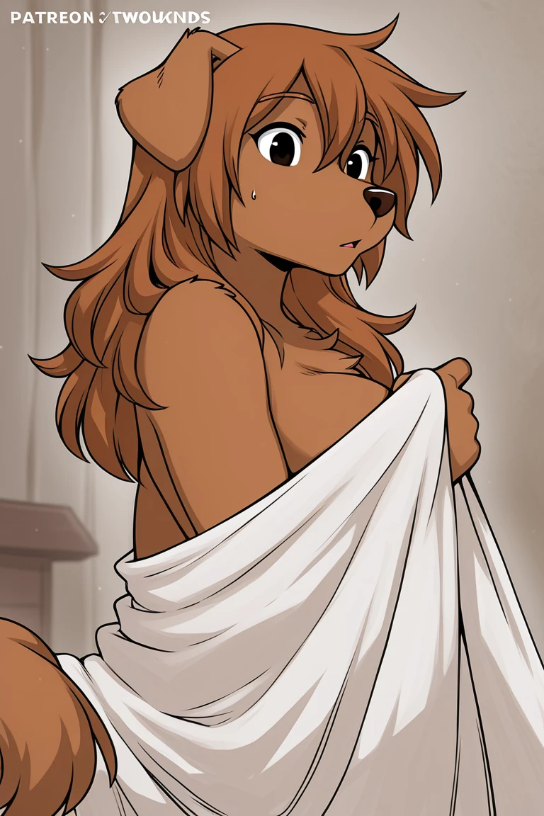 solo, tknanie, keidran, mammal, pantherine, natani_(twokinds), natani twokinds, twokinds, personalami, rating:safe, white background, white_background, brown fur, brown hair, brown eyes, female, big breasts, chest_wraps, wraps Vore belly inside Trace human male hp belly bathroom