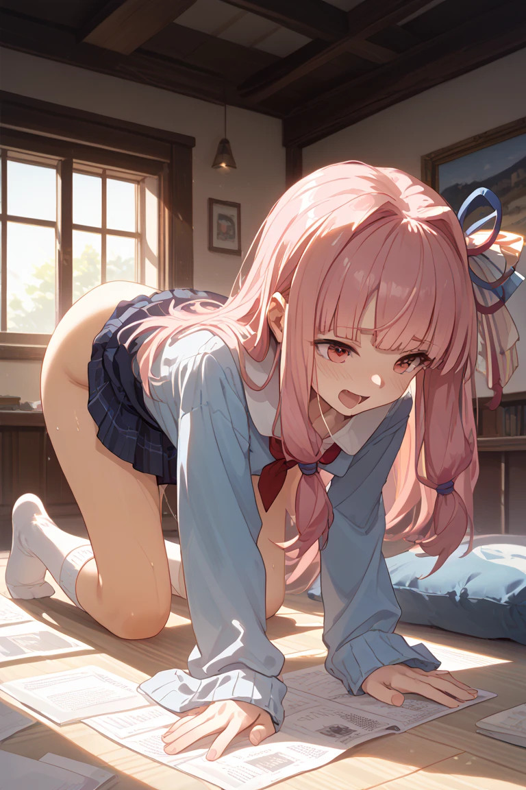 Kuroko Shirai, (Tokiwadai Junior High School Uniform:1.5), Twin tails, orgasm face, sexual penetration, Girl trembling with sexual climax, Vulgarity, Love Juice, (Sex with a man:1.5), Clothed sex, orgasm, Private room, On the bed, Wet sheets, vapor, Sweat, Semen dump, (Penis with visible veins:1.5), doggy style, all fours, embarrassing, best quality, very aesthetic, ultra-detailed, best illustration nsfw, sweat, steam, female, from face, (1boy:1.5),