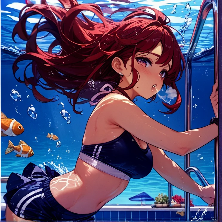 School Swimsuit, Young Girl(Chibi), 5 years old,