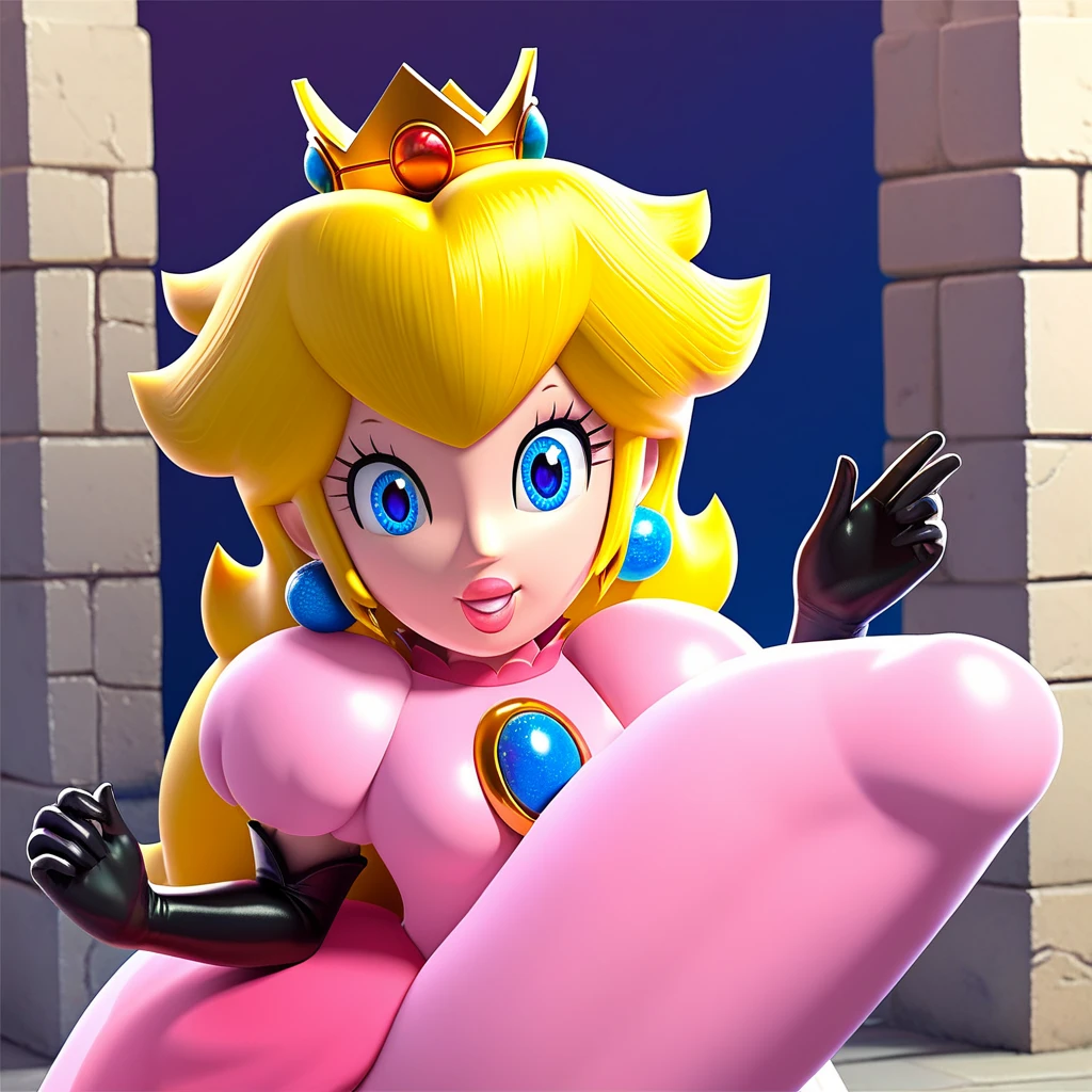 pov, princess peach, missionart sex, legs apart, closed eyes, 3d