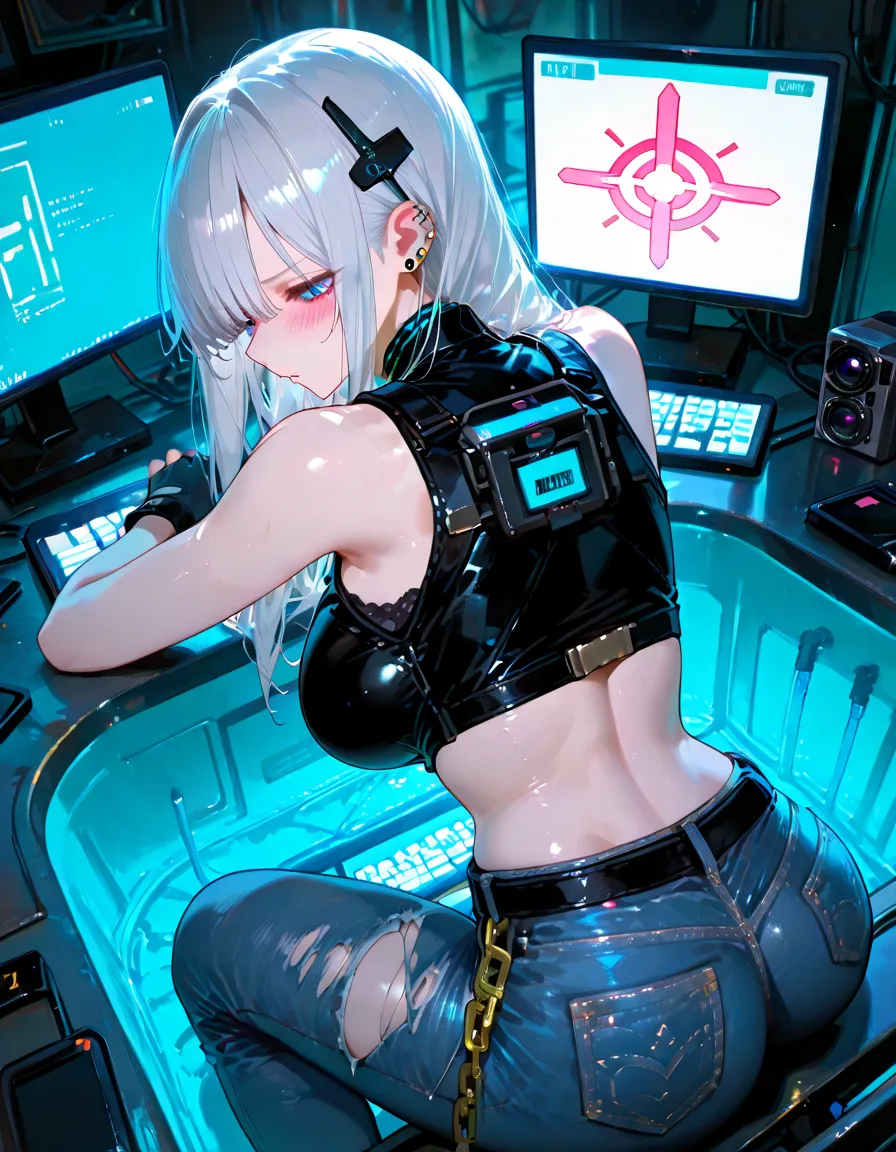 8K, RAW photo, night light, Beautiful cyberpunk style young girl, Blonde long hair, light blue eyes, high resolution skins, Beautiful woman in a black top and short skirt, pose for a photo, Multi-point, 19 years old, reveal her sexy body, hourglass illustration, Because I'm slender, small breasts, sample belly, Looking at the camera and smiling, night city background, neon light,bing astronaut