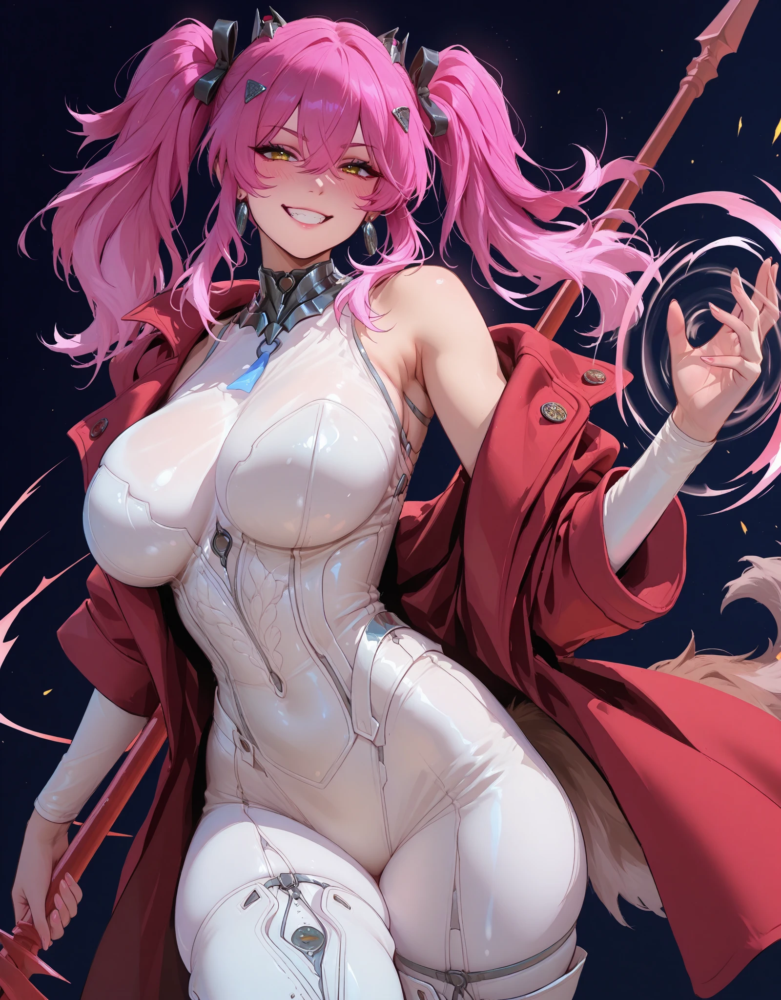 (masterpiece),(Highest quality),(Super detailed),(Best illustrations),(Best Shadow),(Absurd),(Detailed Background),(so beautiful), 16K,(Highest quality), 8K,(Best illustrations),(Best Shadow), (so beautiful)Koyanskaya, One girl, alone, Big Breasts, Long Hair, , , Hair between the eyes, , , empty eyes, bLank eyes, , , , wrist cuffs, sweat, Dramatic lighting, psychedeLic, pLeated スカート, coLorfuL, , orgasm, aftergLow, erotic smiLe, pussy, crimson Lip, Beautiful nipples, , , , Sexy posture, dynamic pose, , cross-eyed, roLLing eyes, , garter beLt, dark church background, , L, A lot of sweat glistens all over the body, , stained gLass, , saLiva traiL, fuLL-face bLush, shiny skin, , , orgasm, , , arched back, , torogao, ahegao, , pink neon, BREAK, , OcuLogyric crisis, night, Heart-shaped pupils, (White suit:1.5), bbkoyans, Long hair, doubLe bun, fox ears, hat, white headwear, cLeavage, , white dress, white coat, open coat, Long sLeeves, pink gLoves, buttons, white thighhighs, garter straps