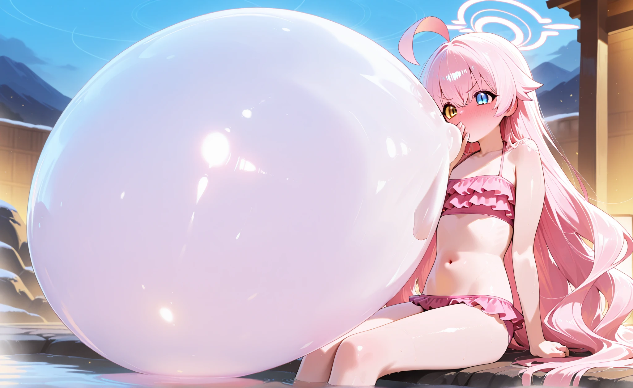 Pink opal with bikini anime girl decal